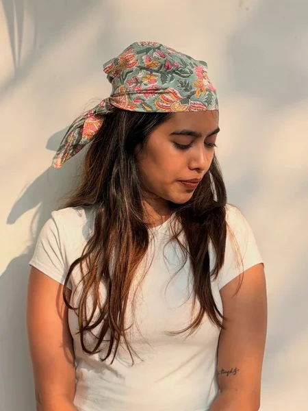 Green Floral Bandana