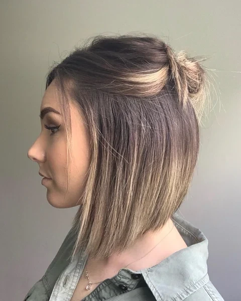 Half Up Top Knot for Short Hair