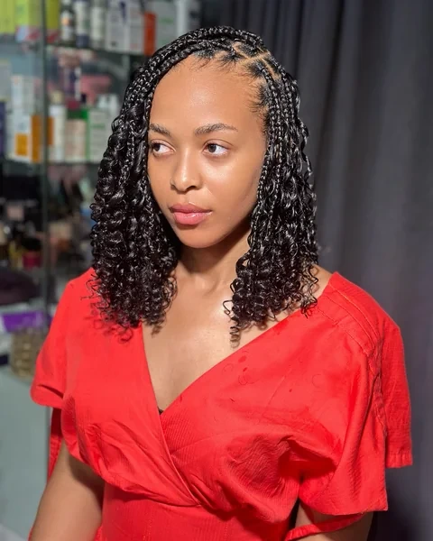 Highlighted Shoulder Length Braids
