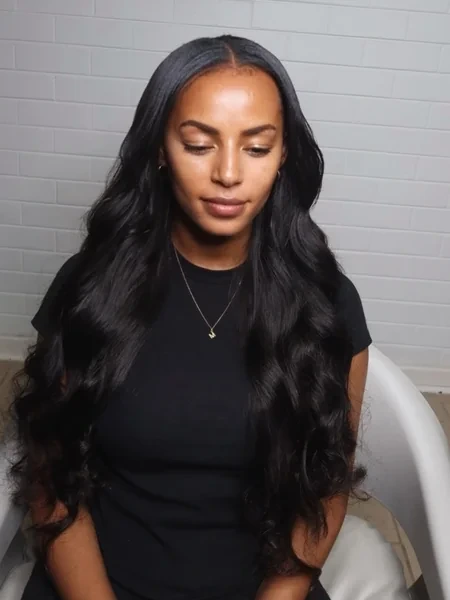 Long Straight Middle Part Sew In