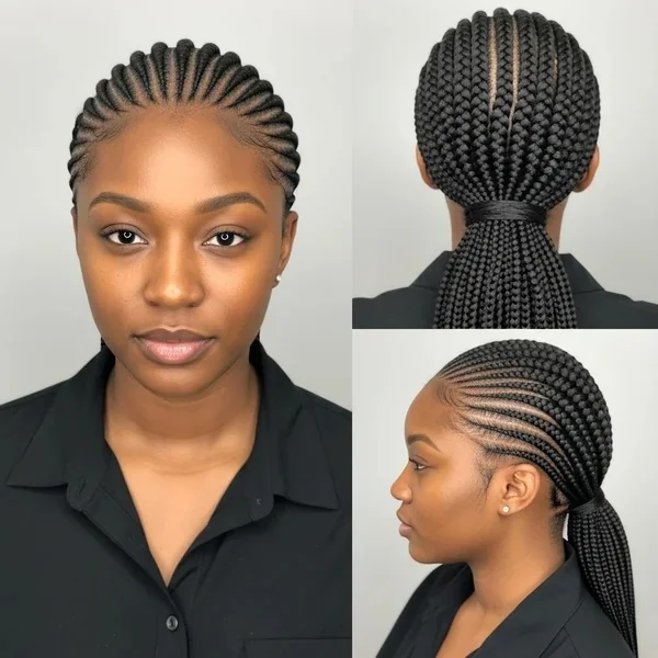Low Braided Ponytail Hairstyles Black Women
