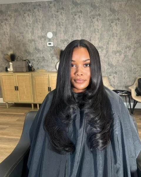 Middle Part Sleek Wavy Sew In