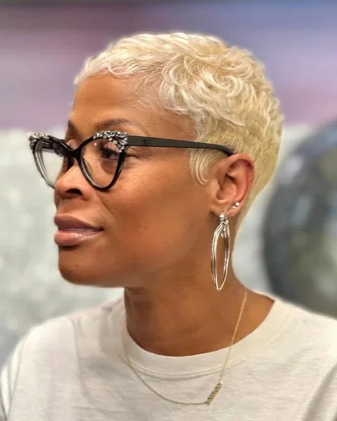 Natural Tapered Pixie with Tight Crown Coils