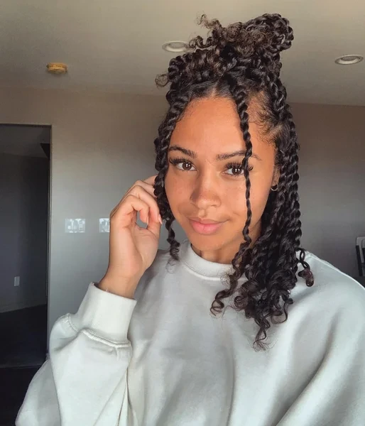 Passion Twist Half Up Bun for Homecoming
