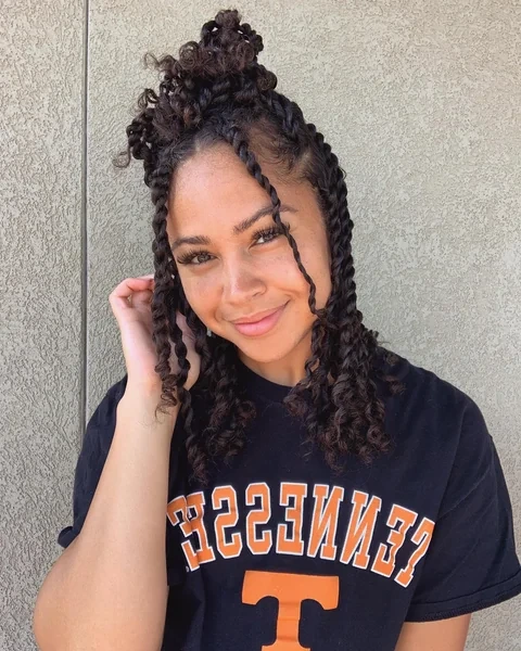 Passion Twist Half Up Top Knot