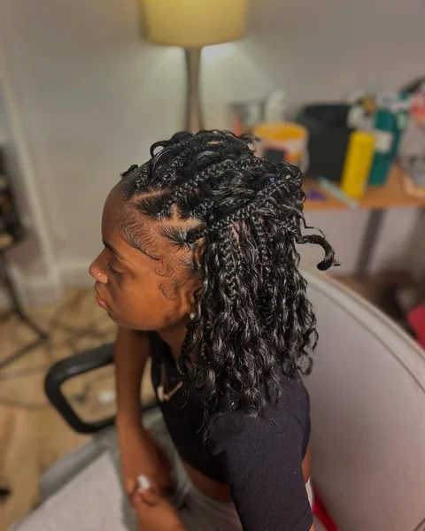 Playful Short Box Braid Bob