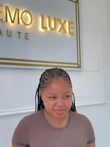 Short Heart Pattern Cornrow Braids