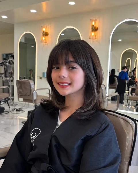 Shoulder Length Haircut with Soft Fringe