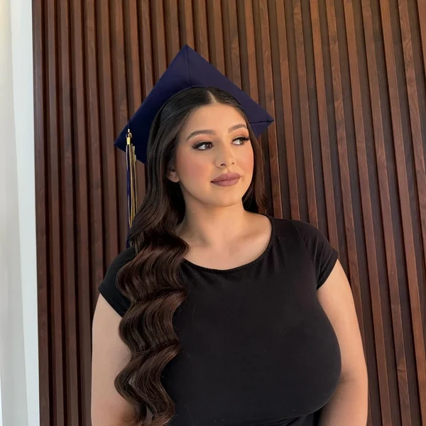 Side Swept Dark Waves with Navy Cap