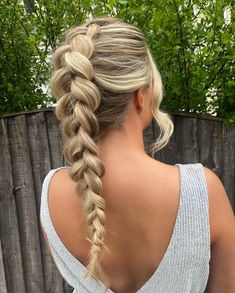 Single Chunky Dutch Braid in Blonde