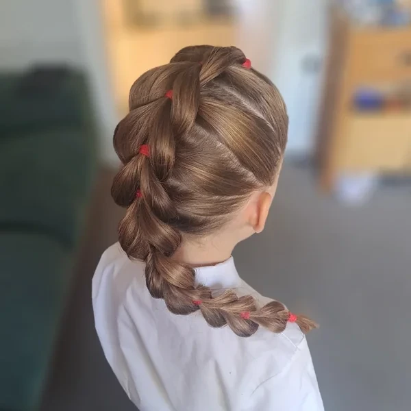 Single Dutch Braid into Ponytail
