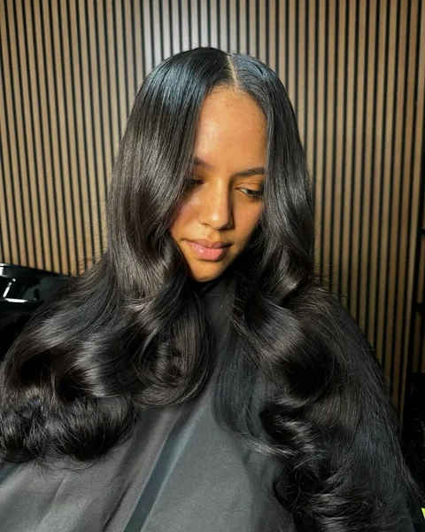 Sleek Waves Middle Part Sew In