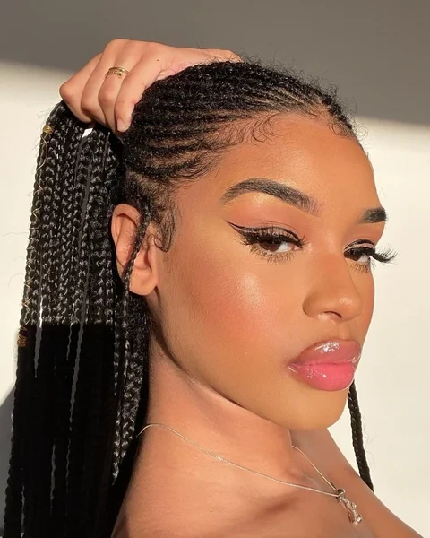 Small Fulani Braids with Glamour Close Up Shot