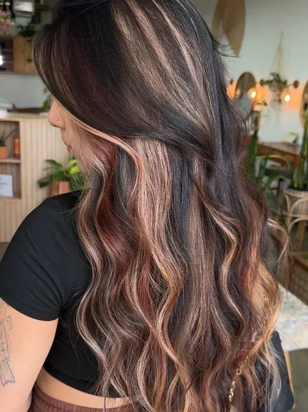 Soft Dark Calico Hair with Subtle Auburn Blonde