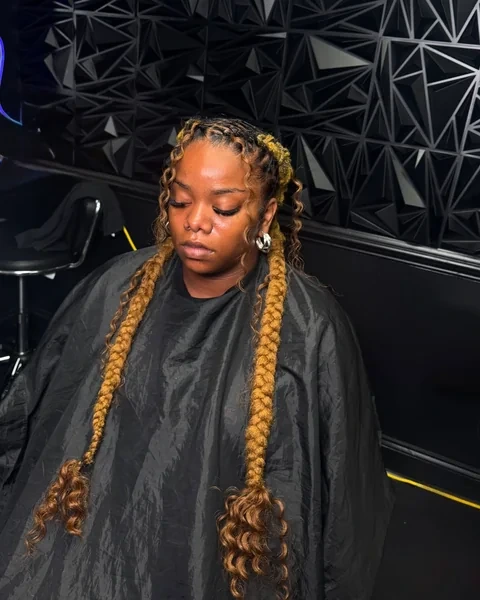 Two Braids in Honey Blonde Color