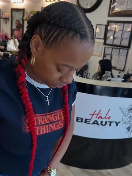 Two Tone Braids Blending Black and Red