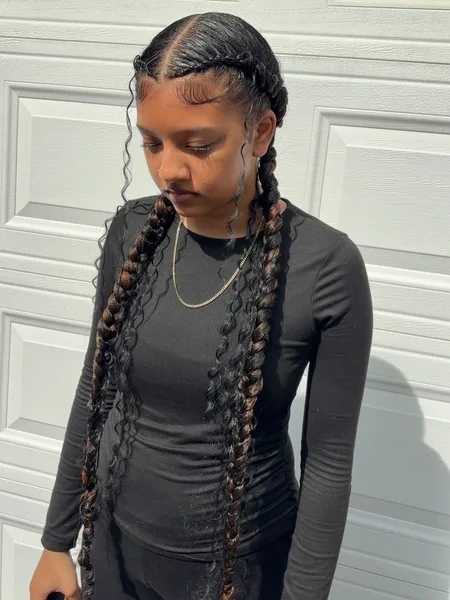 Two Tone Braids with Subtle Brown Highlights